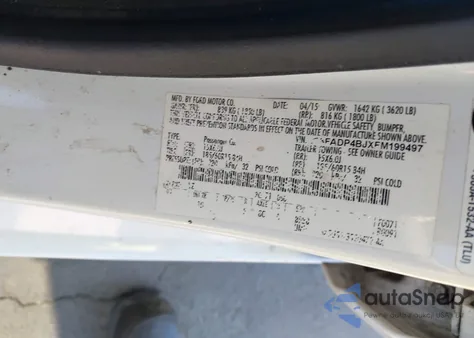 2015 Ford Fiesta Se из США, поврежденный, VIN 3FADP4BJXFM199497